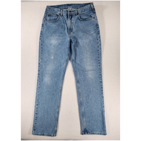 Carhartt Other - Carhartt Mens 34x32 B18-STW Straight Fit Blue Denim Stonewash Workwear Stain